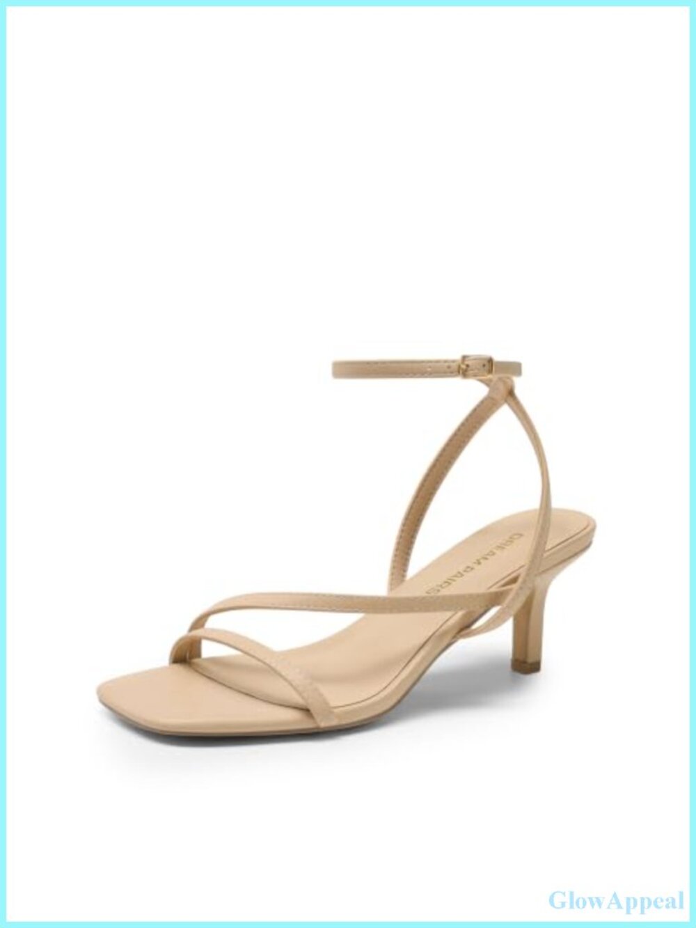 Strappy Low Kitten Heel Sandals with Cushioned Insole